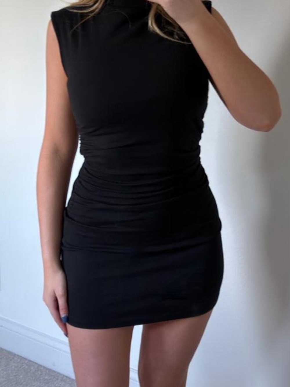 Wild Fable Ruched Mini Dress in Black Size Large Like New